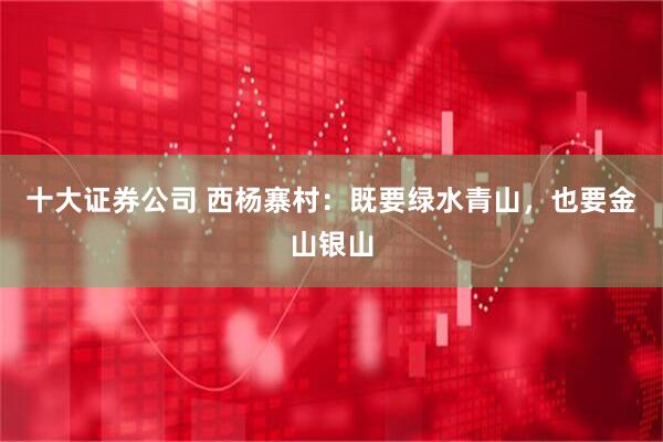 十大证券公司 西杨寨村：既要绿水青山，也要金山银山